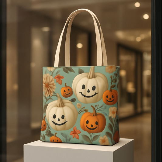 Smiling Pumpkins Halloween Tote Bag