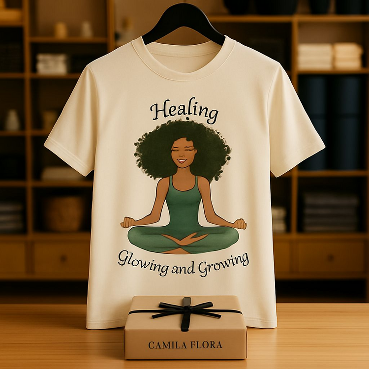 Flora Yoga T-Shirt {Front view}
